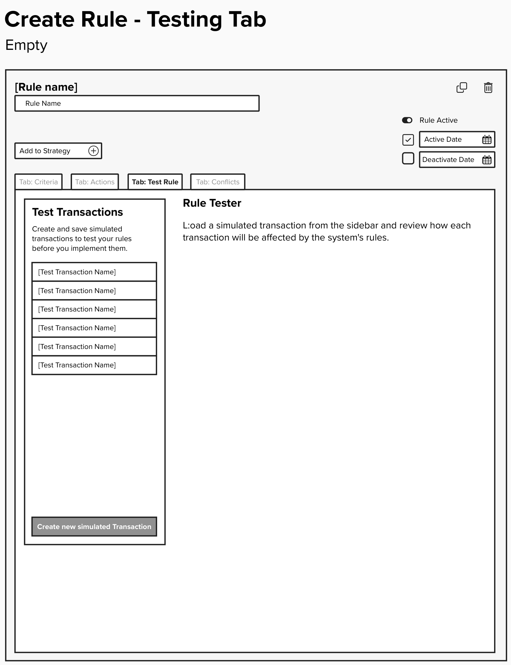 Rule testing surface